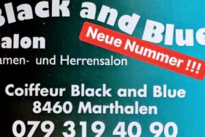 Coiffure noire et bleue