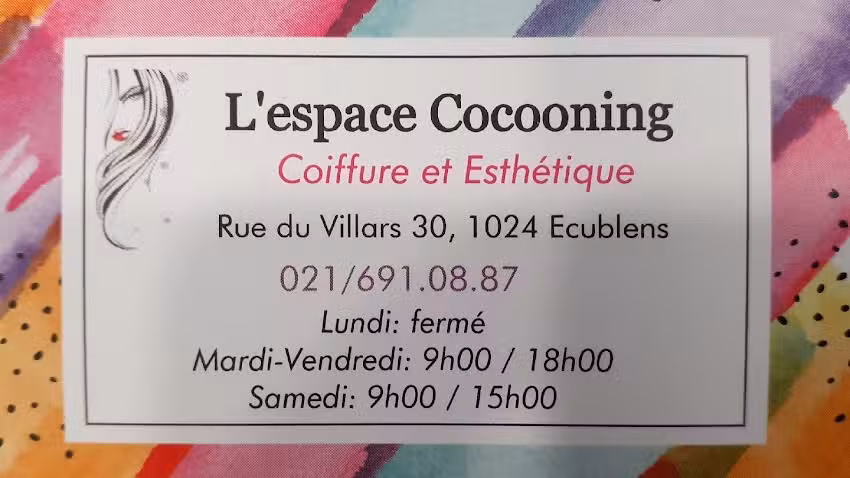 L&rsquo;espace Cocooning Coiffure et Esth&eacute;tique